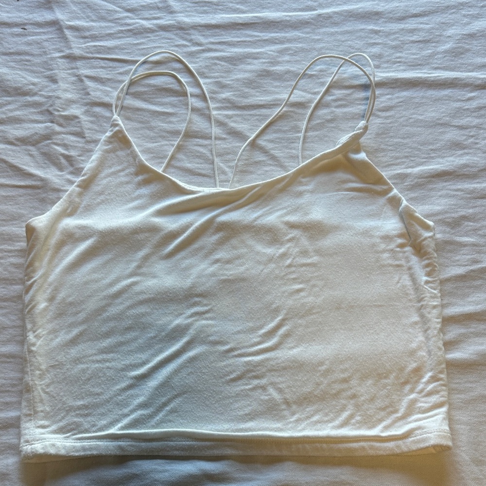 Harlow White Spaghetti Strap Crop Top